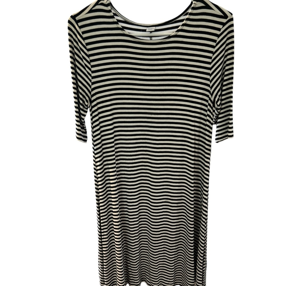 Black and White Striped Dress PTP 17 L 36